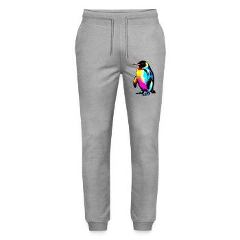 Penguin - Stanley/Stella Mover Unisex Organic Jogging Trousers - heather grey - Front - Marisol (170cm) & Nik (191cm)