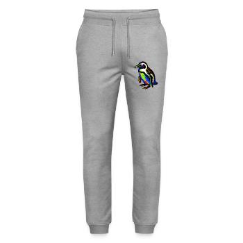 Penguin - Stanley/Stella Mover Unisex Organic Jogging Trousers - heather grey - Front - Marisol (170cm) & Nik (191cm)