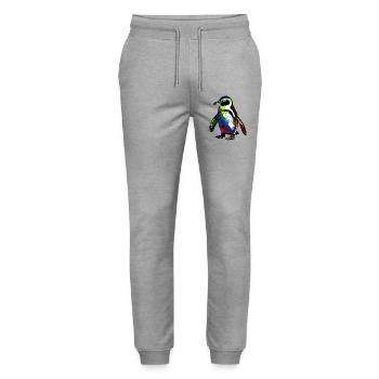 Penguin - Stanley/Stella Mover Unisex Organic Jogging Trousers - heather grey - Front - Marisol (170cm) & Nik (191cm)