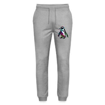 Penguin - Stanley/Stella Mover Unisex Organic Jogging Trousers - heather grey - Front - Marisol (170cm) & Nik (191cm)