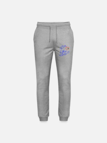 Lynn with heart and shamrock - Stanley/Stella Mover Unisex Organic Jogging Trousers - heather grey