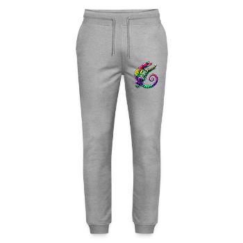 Gecko - Stanley/Stella Unisex Bio Jogginghose Mover  - Grau meliert - Vorne - Marisol (170cm) & Nik (191cm)