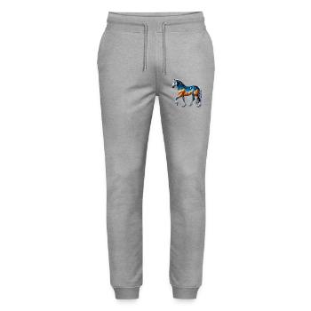 Horse - Stanley/Stella Mover Unisex Organic Jogging Trousers - heather grey - Front - Marisol (170cm) & Nik (191cm)