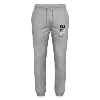 8. GEBURTSTAG LIMITED EDITION 2018 - Stanley/Stella Unisex Bio Jogginghose Mover  - Grau meliert - Vorne - Marisol (170cm) & Nik (191cm)
