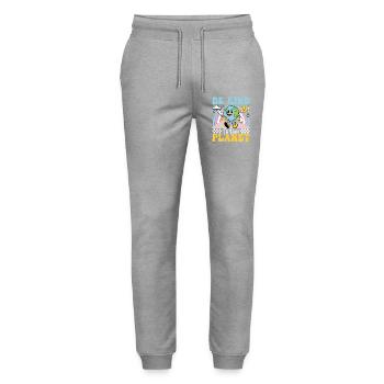 Tag der Erde - Seien Sie nett zu unserem Planeten - Stanley/Stella Unisex Bio Jogginghose Mover  - Grau meliert - Vorne - Marisol (170cm) & Nik (191cm)