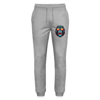 Gorillas with sunglasses - Stanley/Stella Mover Unisex Organic Jogging Trousers - heather grey - Front - Marisol (170cm) & Nik (191cm)