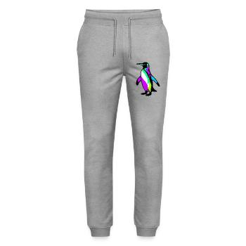 Penguin - Stanley/Stella Mover Unisex Organic Jogging Trousers - heather grey - Front - Marisol (170cm) & Nik (191cm)