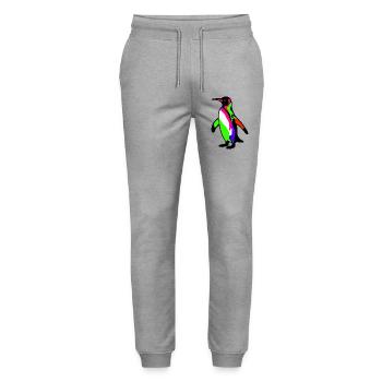 Penguin - Stanley/Stella Mover Unisex Organic Jogging Trousers - heather grey - Front - Marisol (170cm) & Nik (191cm)
