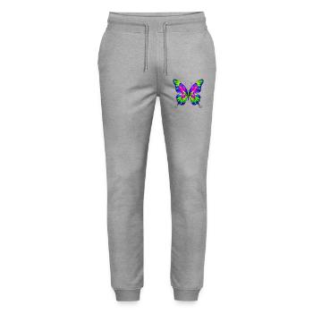 Schmetterling - Stanley/Stella Unisex Bio Jogginghose Mover  - Grau meliert - Vorne - Marisol (170cm) & Nik (191cm)