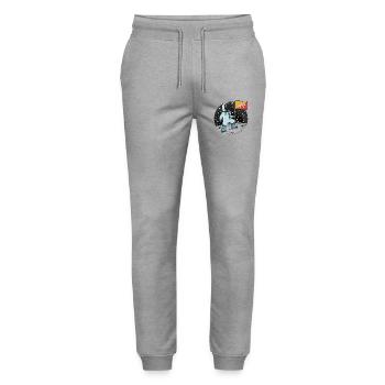Astronaut Flag Bhutan - Stanley/Stella Mover Unisex Organic Jogging Trousers - heather grey - Front - Marisol (170cm) & Nik (191cm)