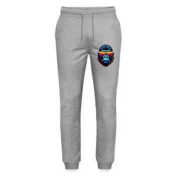 Gorilla - Stanley/Stella Mover Unisex Organic Jogging Trousers - heather grey - Front - Marisol (170cm) & Nik (191cm)