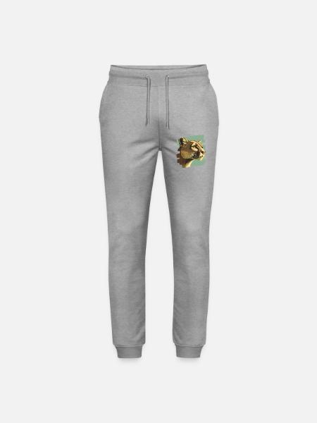 Lion from mountain Retro - Stanley/Stella Mover Unisex Organic Jogging Trousers - heather grey