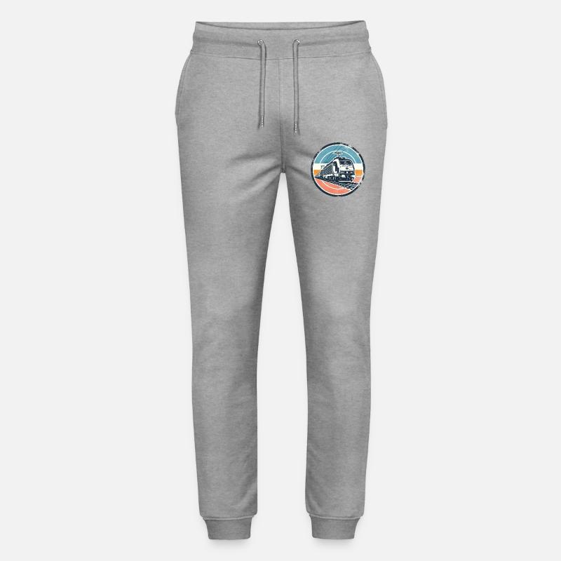E-Lok mit Güterzug - Stanley/Stella Unisex Bio Jogginghose Mover  - Grau meliert