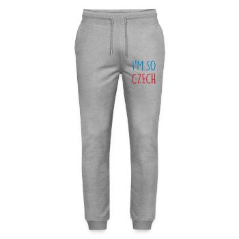 JE SUIS TELLEMENT TCHÈQUE République tchèque - Pantalon de jogging bio MOVER Stanley/Stella unisexe - gris chiné - Devant - Marisol (170cm) & Nik (191cm)