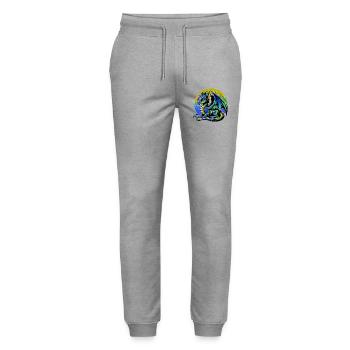 Dragon - Stanley/Stella Mover Unisex Organic Jogging Trousers - heather grey - Front - Marisol (170cm) & Nik (191cm)