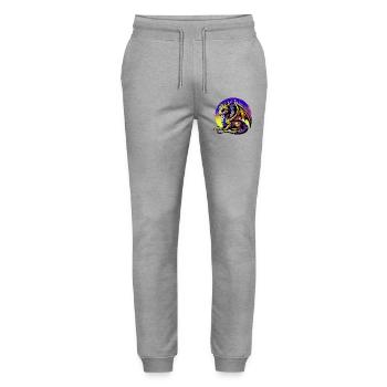 Dragon - Stanley/Stella Mover Unisex Organic Jogging Trousers - heather grey - Front - Marisol (170cm) & Nik (191cm)
