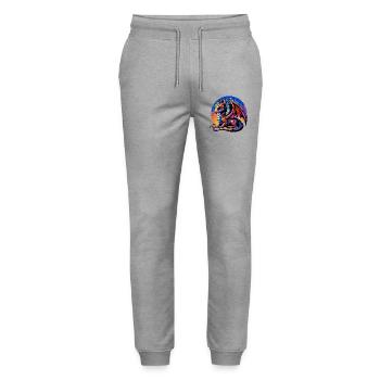 Dragon - Stanley/Stella Mover Unisex Organic Jogging Trousers - heather grey - Front - Marisol (170cm) & Nik (191cm)