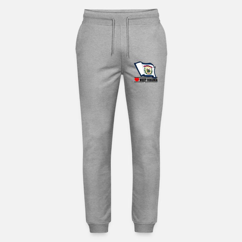 Flagge West Virginia Herz WEST VIRGINIA - Stanley/Stella Unisex Bio Jogginghose Mover  - Grau meliert
