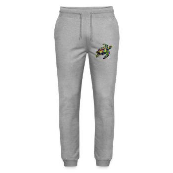 Sea turtle - Stanley/Stella Mover Unisex Organic Jogging Trousers - heather grey - Front - Marisol (170cm) & Nik (191cm)