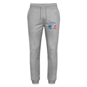 Mission to Mars - Stanley/Stella Mover Unisex Organic Jogging Trousers - heather grey - Front - Marisol (170cm) & Nik (191cm)
