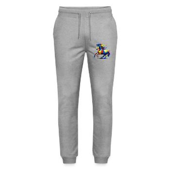 Horse - Stanley/Stella Mover Unisex Organic Jogging Trousers - heather grey - Front - Marisol (170cm) & Nik (191cm)