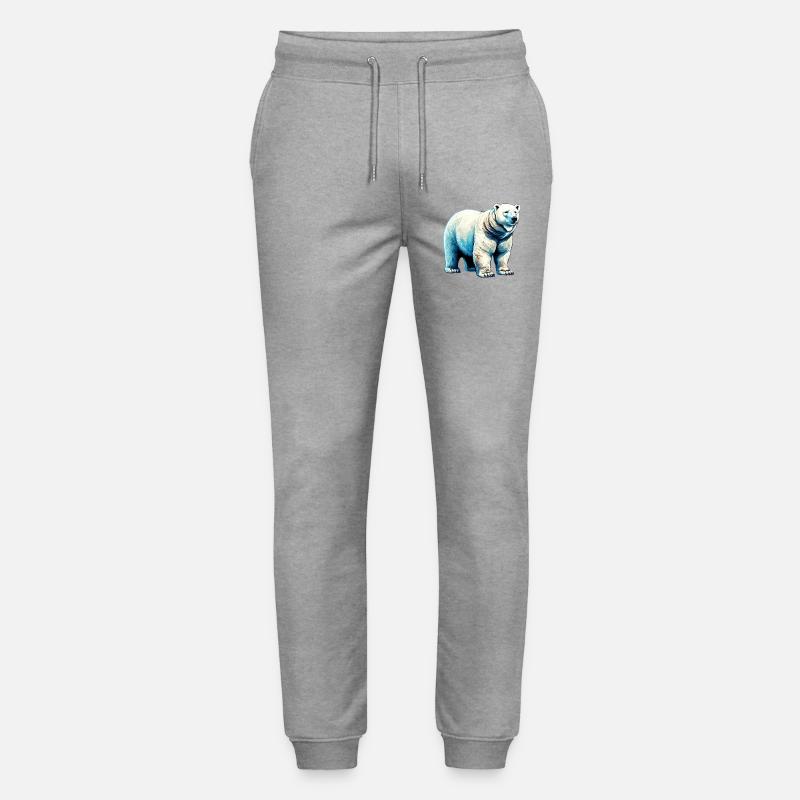 Orso polare bianco - Pantaloni da jogger unisex ed ecologici Mover di Stanley/Stella - grigio melange