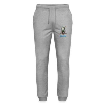 Bayerischer Pinguin - Stanley/Stella Unisex Bio Jogginghose Mover  - Grau meliert - Vorne - Marisol (170cm) & Nik (191cm)