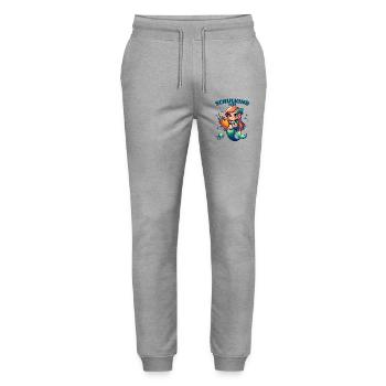 Schulkind 2025 Meerjungfrau Mädchen Einschulung - Stanley/Stella Unisex Bio Jogginghose Mover  - Grau meliert - Vorne - Marisol (170cm) & Nik (191cm)