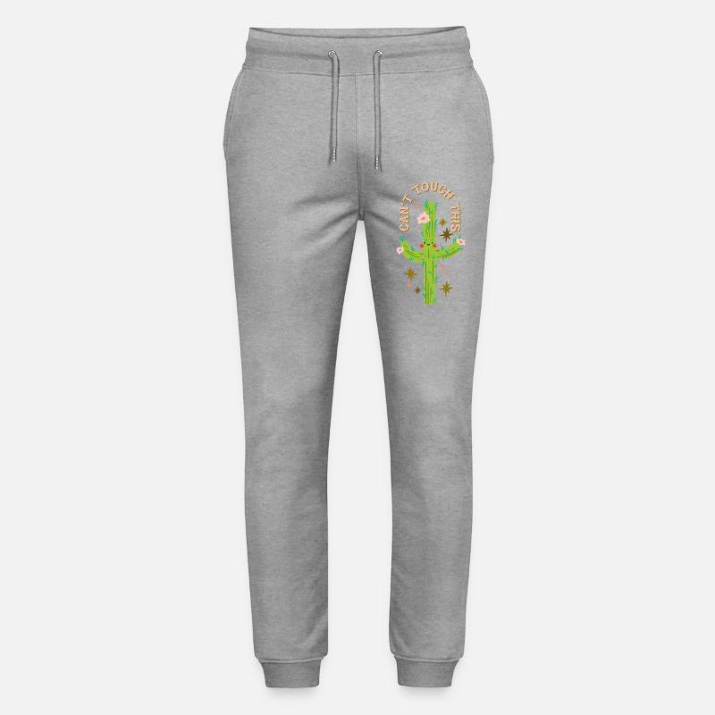Can't touch this - Prickly cactus design - Stanley/Stella Mover Unisex Organic Jogging Trousers - heather grey