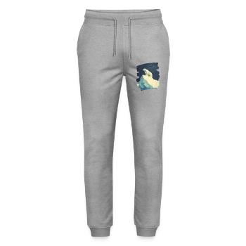 Polar bear - Stanley/Stella Mover Unisex Organic Jogging Trousers - heather grey - Front - Marisol (170cm) & Nik (191cm)