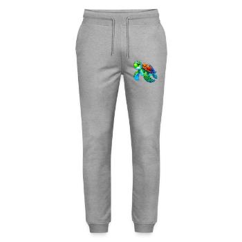Turtle - Stanley/Stella Mover Unisex Organic Jogging Trousers - heather grey - Front - Marisol (170cm) & Nik (191cm)