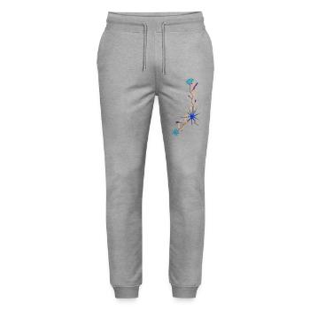 Cancer – Signe du zodiaque élégant et fleurs - Pantalon de jogging bio MOVER Stanley/Stella unisexe - gris chiné - Devant - Marisol (170cm) & Nik (191cm)