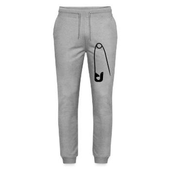 Safety pin - Stanley/Stella Mover Unisex Organic Jogging Trousers - heather grey - Front - Marisol (170cm) & Nik (191cm)