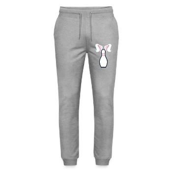 Bowling Ostern Osterhasen Ohren - Stanley/Stella Unisex Bio Jogginghose Mover  - Grau meliert - Vorne - Marisol (170cm) & Nik (191cm)