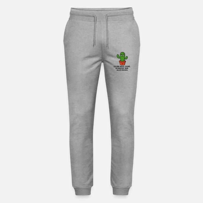 Kaktus Spruch - Stanley/Stella Unisex Bio Jogginghose Mover  - Grau meliert