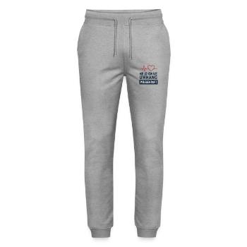 Chemise de soignant – Héros sans cadeau de cape - Pantalon de jogging bio MOVER Stanley/Stella unisexe - gris chiné - Devant - Marisol (170cm) & Nik (191cm)