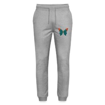 Origami Butterfly - Stanley/Stella Mover Unisex Organic Jogging Trousers - heather grey - Front - Marisol (170cm) & Nik (191cm)