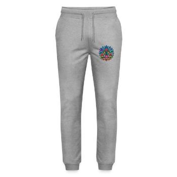 Mystic Vision – Colorful All-Seeing Eye - Stanley/Stella Mover Unisex Organic Jogging Trousers - heather grey - Front - Marisol (170cm) & Nik (191cm)