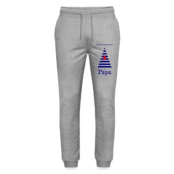 DAD. FATHER'S DAY. HAPPY FATHER'S DAY. HAPPY BIRTHDAY. - Stanley/Stella Mover Unisex Organic Jogging Trousers - heather grey - Front - Marisol (170cm) & Nik (191cm)