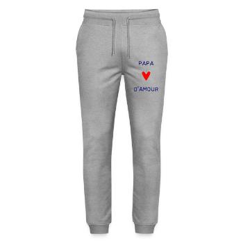 HAPPY FATHER'S DAY. DAD. FATHER'S DAY. FATHER - Stanley/Stella Mover Unisex Organic Jogging Trousers - heather grey - Front - Marisol (170cm) & Nik (191cm)