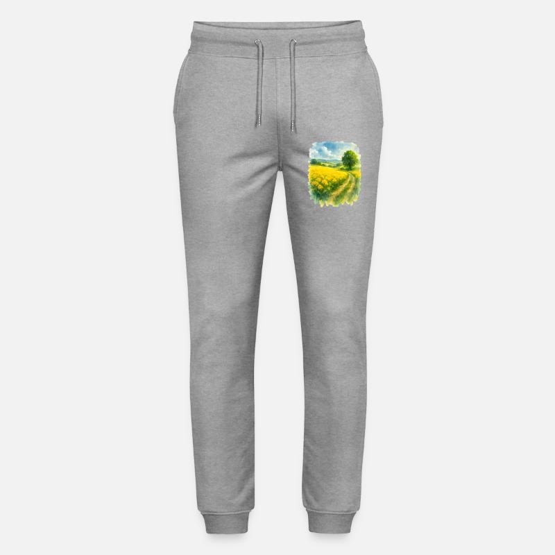 Frühlingshafte Landschaft mit Rapsfeld - Stanley/Stella Unisex Bio Jogginghose Mover  - Grau meliert