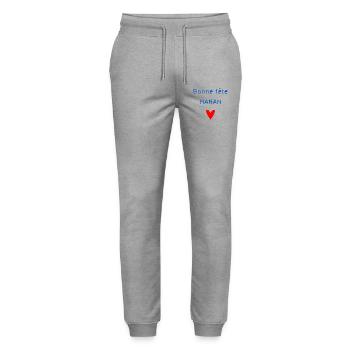 HAPPY BIRTHDAY. HAPPY MOTHER'S DAY. MOM. MOTHER'S DAY - Stanley/Stella Mover Unisex Organic Jogging Trousers - heather grey - Front - Marisol (170cm) & Nik (191cm)
