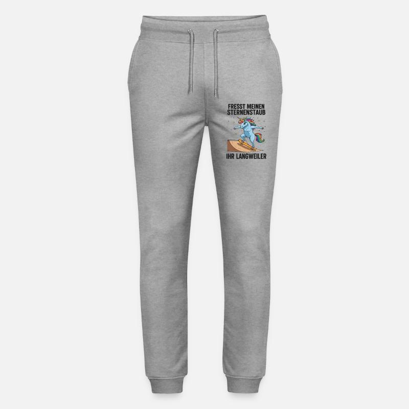 Skateboard-Einhorn - Stanley/Stella Unisex Bio Jogginghose Mover  - Grau meliert