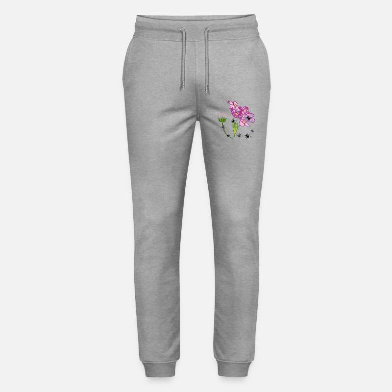 Fleurs avec des fourmis insectes - Pantalon de jogging bio MOVER Stanley/Stella unisexe - gris chiné
