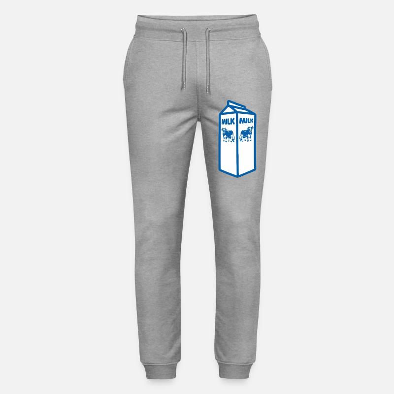 Blauer Milchkarton und Kuh-Design - Stanley/Stella Unisex Bio Jogginghose Mover  - Grau meliert