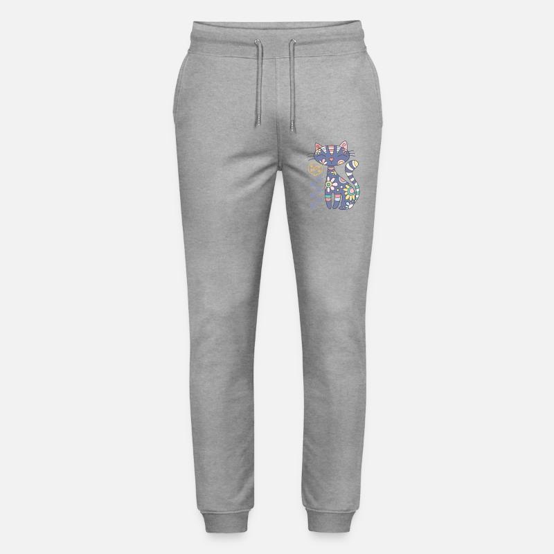 Mandala Katze - Stanley/Stella Unisex Bio Jogginghose Mover  - Grau meliert