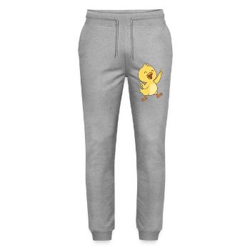 Happy Küken Dance - Stanley/Stella Unisex Bio Jogginghose Mover  - Grau meliert - Vorne - Marisol (170cm) & Nik (191cm)