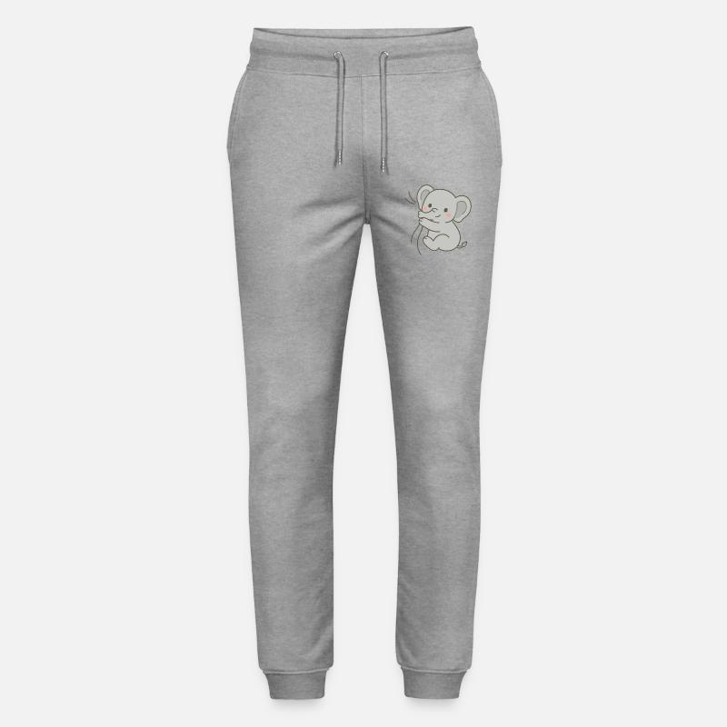 Eingekuscheltes Elefantenkalb - Stanley/Stella Unisex Bio Jogginghose Mover  - Grau meliert