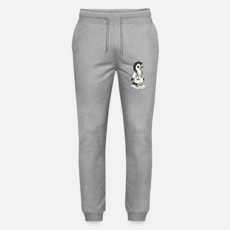 Pflege-Pinguin im Arztkittel - Stanley/Stella Unisex Bio Jogginghose Mover  - Grau meliert