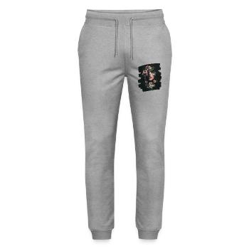 Woman Head Flowers International Women's Day Creative Abstract - Stanley/Stella Mover Unisex Organic Jogging Trousers - heather grey - Front - Marisol (170cm) & Nik (191cm)